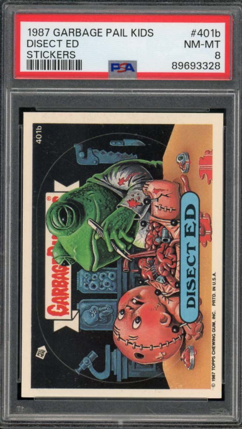 Disect Ed Stickers Card 1987 Garbage Pail Kids #401b PSA 8 Image 1