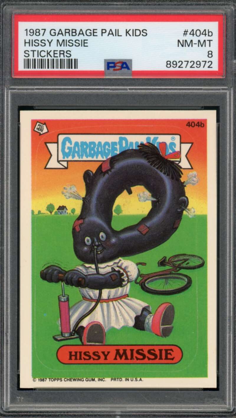 Hissy Missie Stickers Card 1987 Garbage Pail Kids #404b PSA 8 Image 1