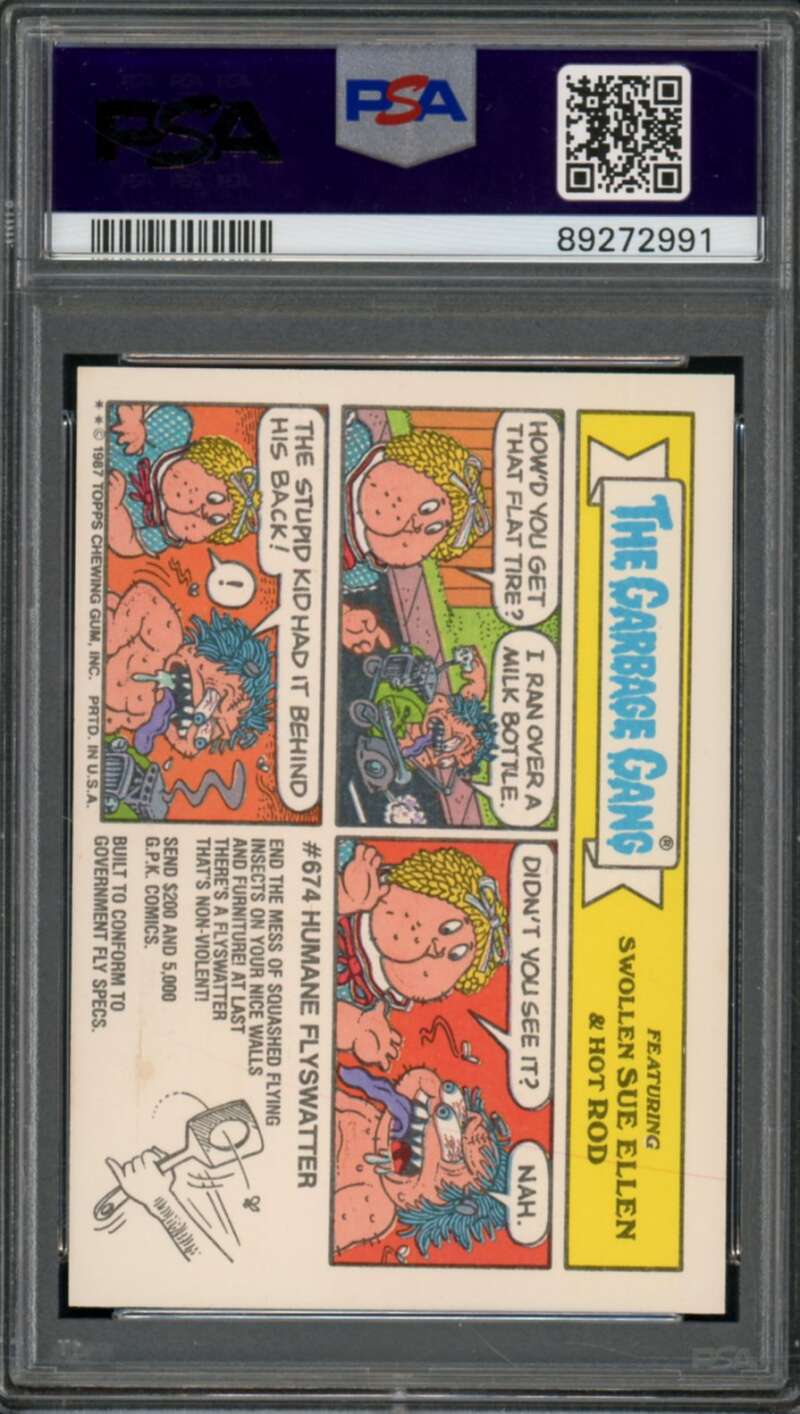 Dick Hick Stickers Card 1987 Garbage Pail Kids #413b PSA 8 Image 2