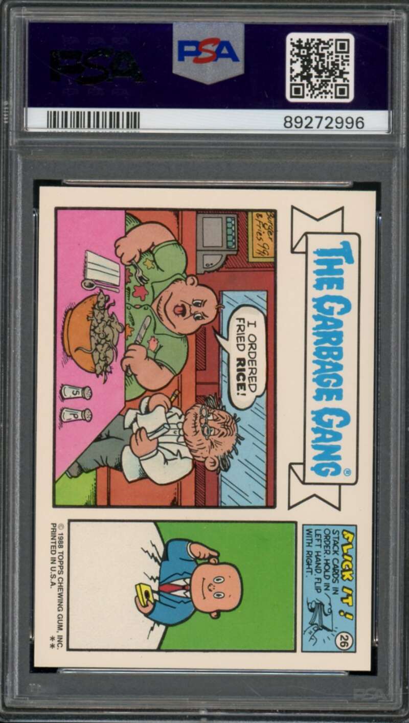 Ingrid Inc. Stickers Card 1988 Garbage Pail Kids #477A PSA 8 Image 2