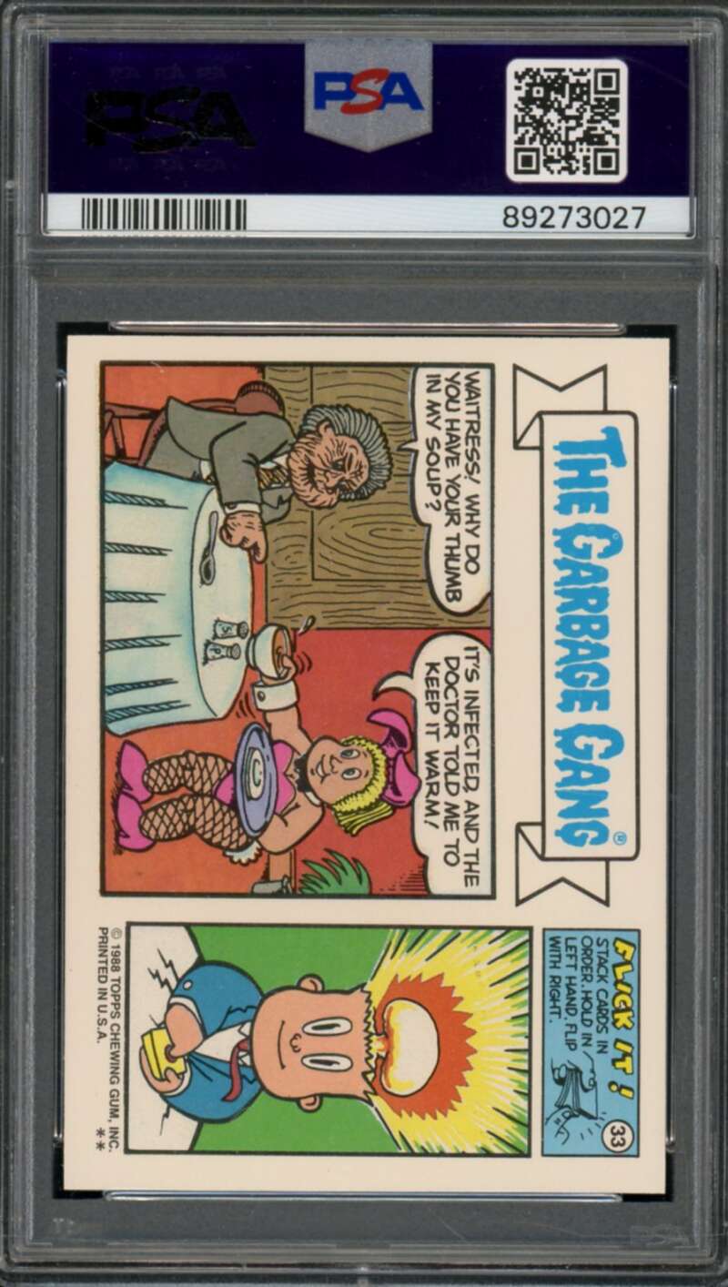 Cruisin' Susan Stickers Card 1988 Garbage Pail Kids #481B PSA 8 Image 2