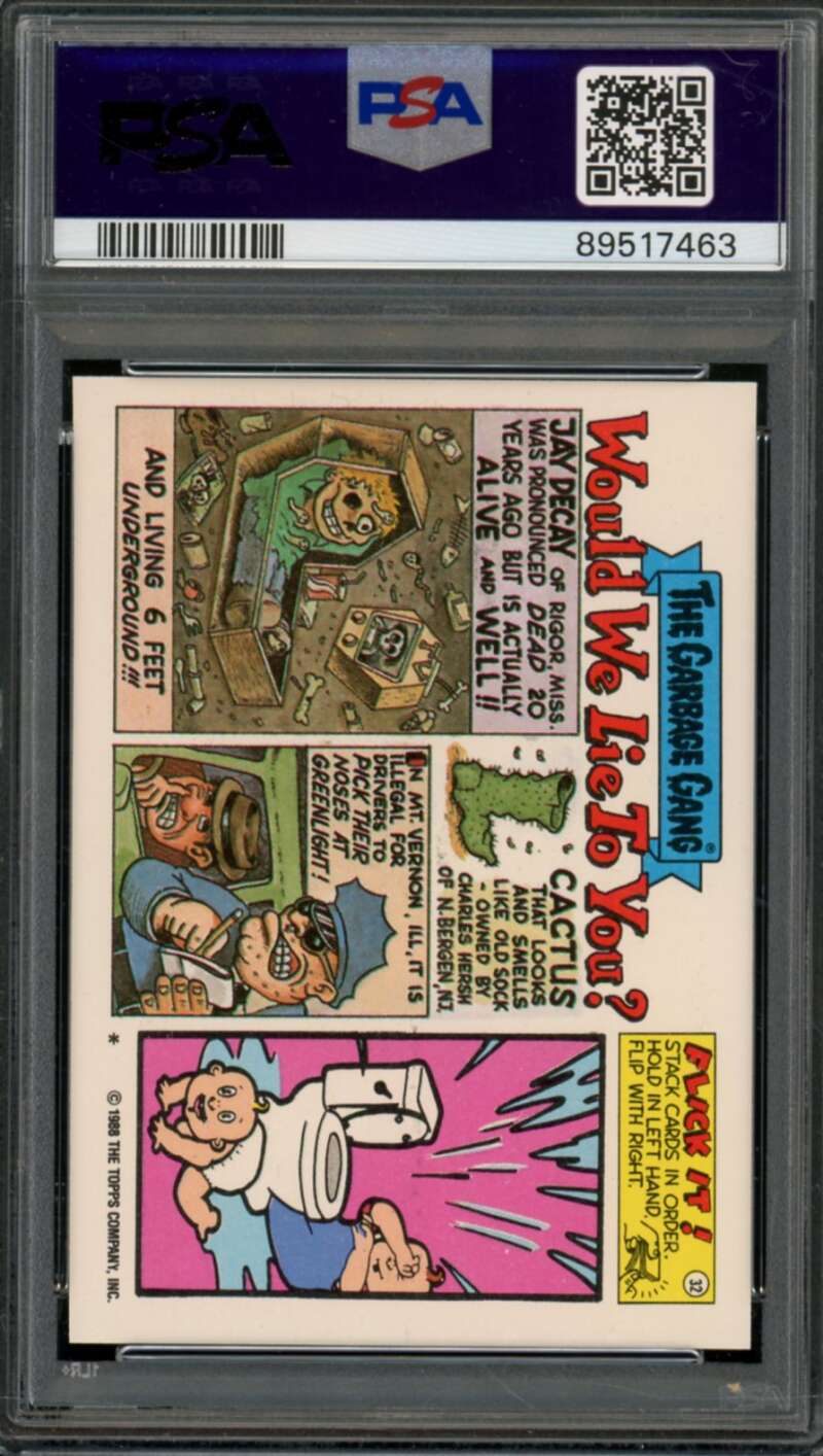 Destroyed Boyd Stickers Card 1988 Garbage Pail Kids #541b PSA 8 Image 2