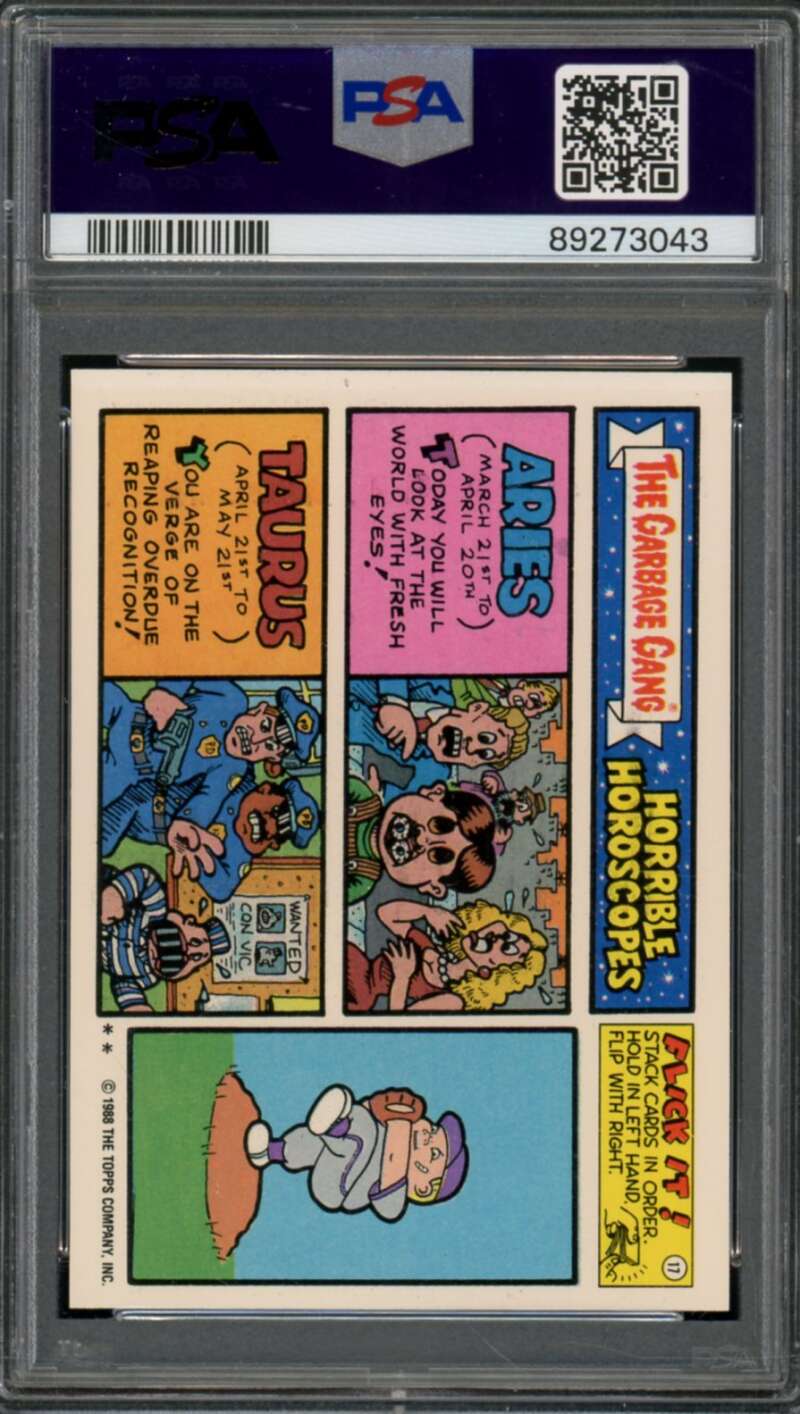 Extra Dexter Stickers Card 1988 Garbage Pail Kids #592A PSA 8 Image 2