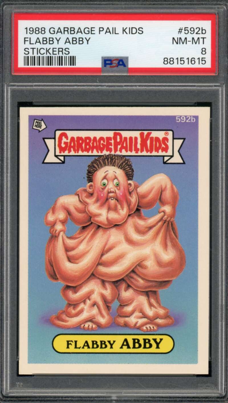 Flabby Abby Stickers Card 1988 Garbage Pail Kids #592b PSA 8 Image 1