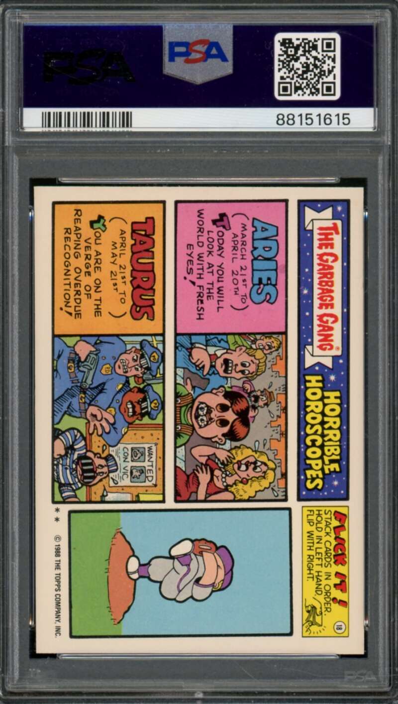 Flabby Abby Stickers Card 1988 Garbage Pail Kids #592b PSA 8 Image 2