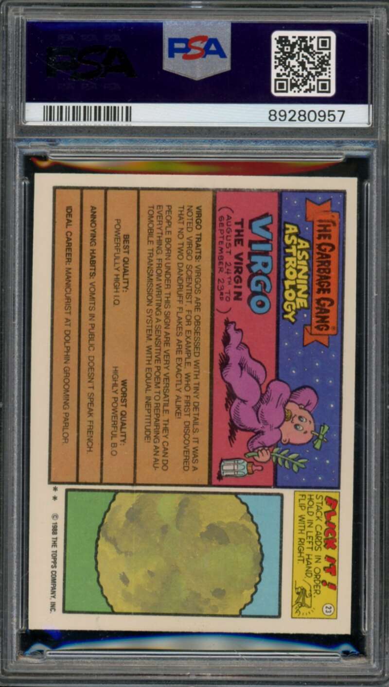 Losin' Wade Stickers-Die-Cut Card 1988 Garbage Pail Kids #601a PSA 8 Image 2