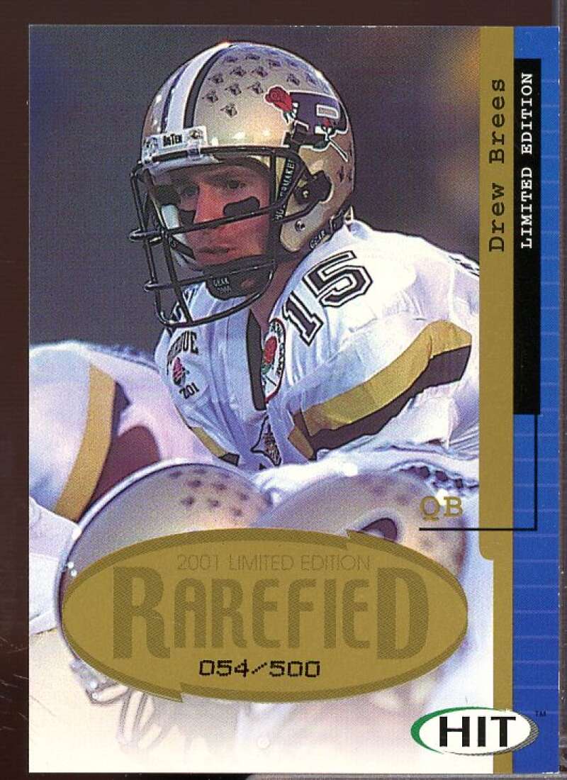 Drew Brees Rookie Card 2001 SAGE HIT Rarefied Gold #R8  Image 1