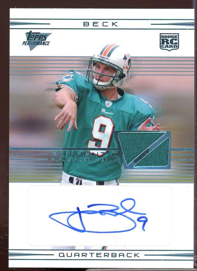 John Beck D Card 2007 Topps Performance Rookie Autographed Relics #105  Image 1