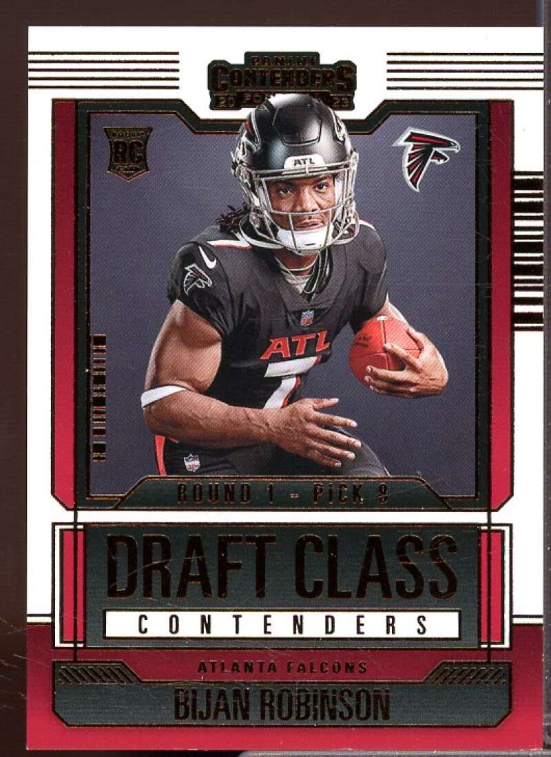 Bijan Robinson Card 2023 Panini Contenders Draft Class Contenders Red #2  Image 1