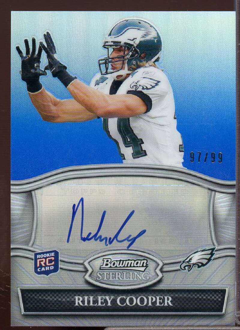 Riley Cooper AU Rookie Card 2010 Bowman Sterling Blue Refractors #BSARC  Image 1