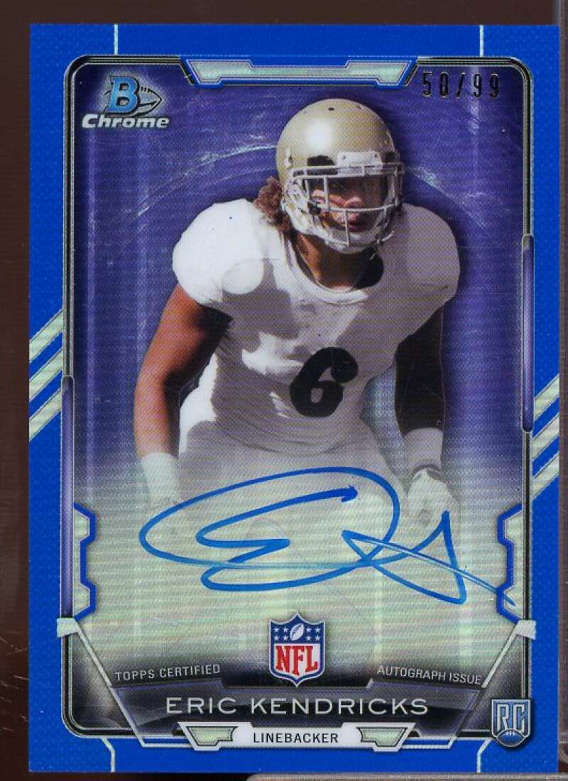 Eric Kendricks 2015 Bowman Chrome Rookie Autographs Refractors Blue #RCRAEK  Image 1