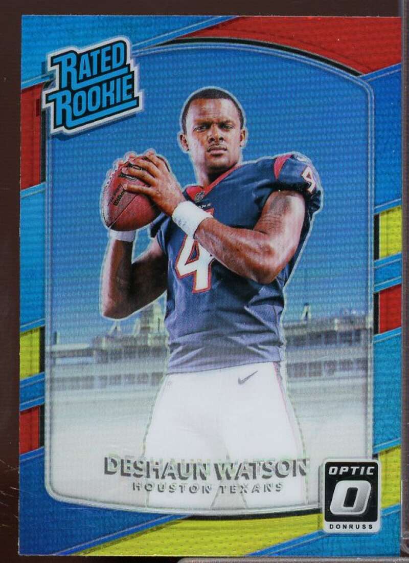 Deshaun Watson Rookie Card 2017 Donruss Optic Red and Yellow #195  Image 1