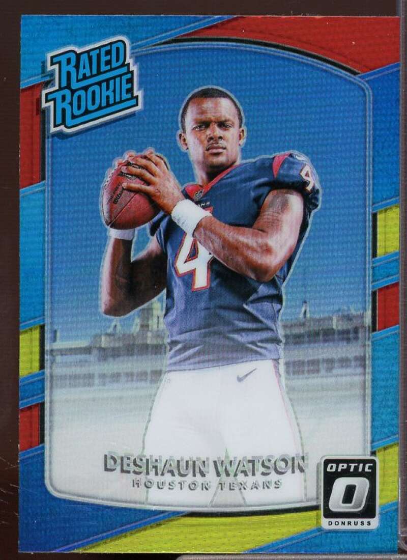 Deshaun Watson Rookie Card 2017 Donruss Optic Red and Yellow #195  Image 1