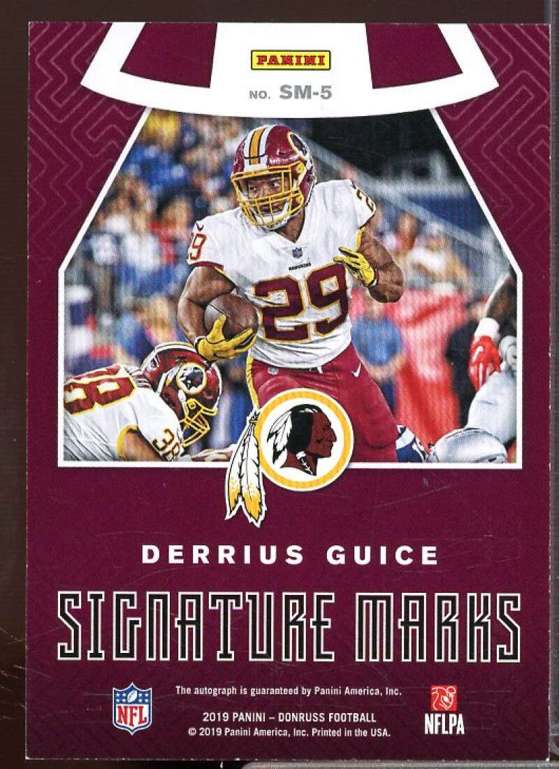 Derrius Guice Card 2019 Donruss Signature Marks Blue #5  Image 2