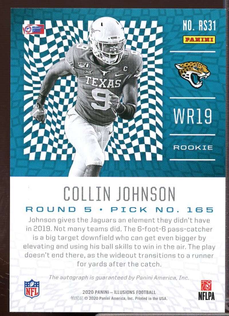 Collin Johnson Rookie Card 2020 Panini Illusions Rookie Signs Orange #31  Image 2