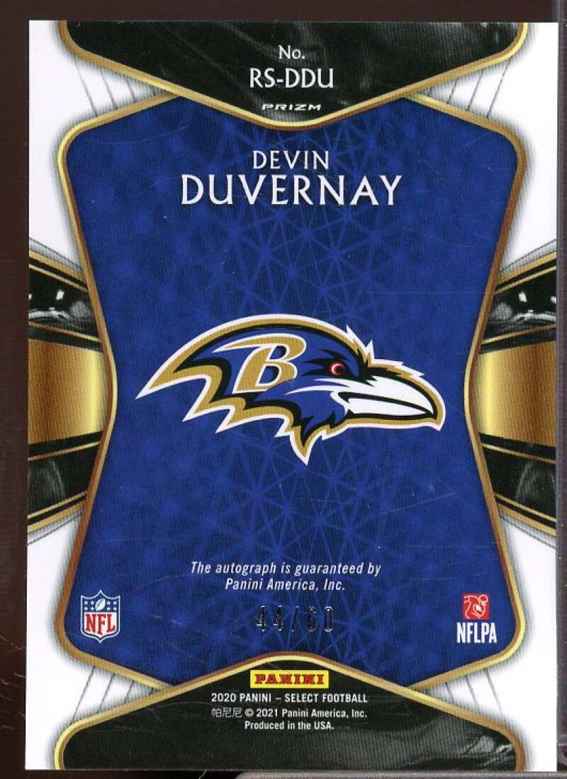 Devin Duvernay Rookie Card 2020 Select Rookie Signatures Prizm Maroon #32  Image 2