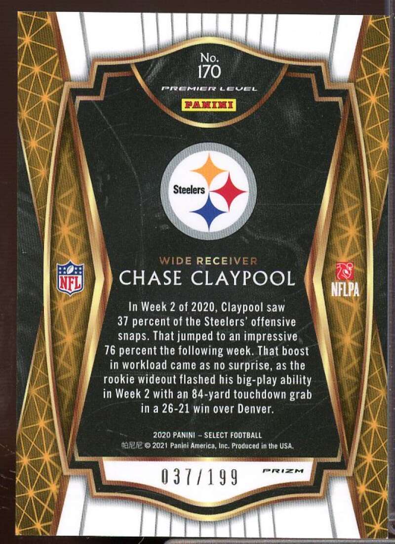 Chase Claypool Rookie Card 2020 Select Prizm Tri Color #170  Image 2