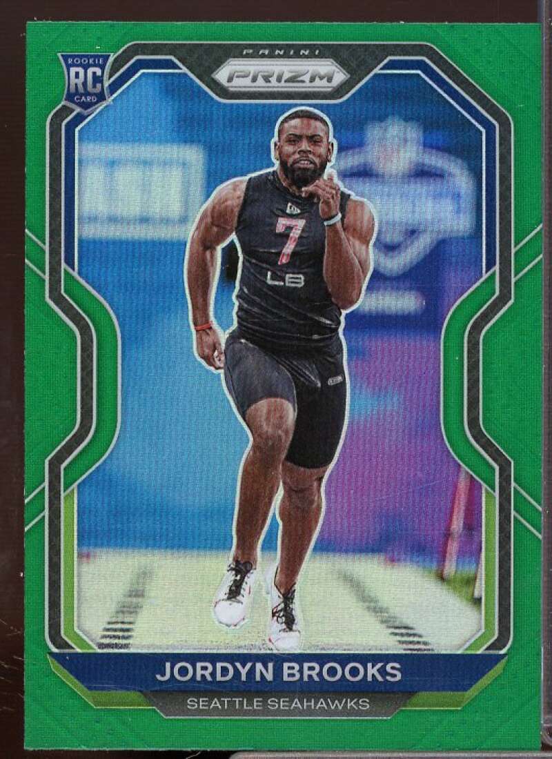 Jordyn Brooks Rookie Card 2020 Panini Prizm Prizms Green #388  Image 1