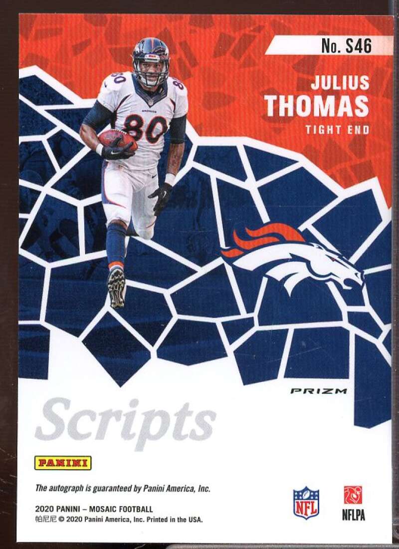 Julius Thomas Card 2020 Panini Mosaic Scripts #46  Image 2