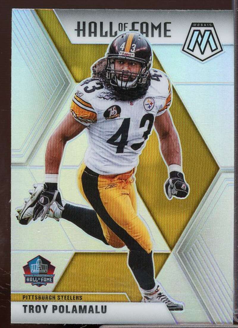 Troy Polamalu Card 2020 Panini Mosaic Hall of Fame silver #281  Image 1