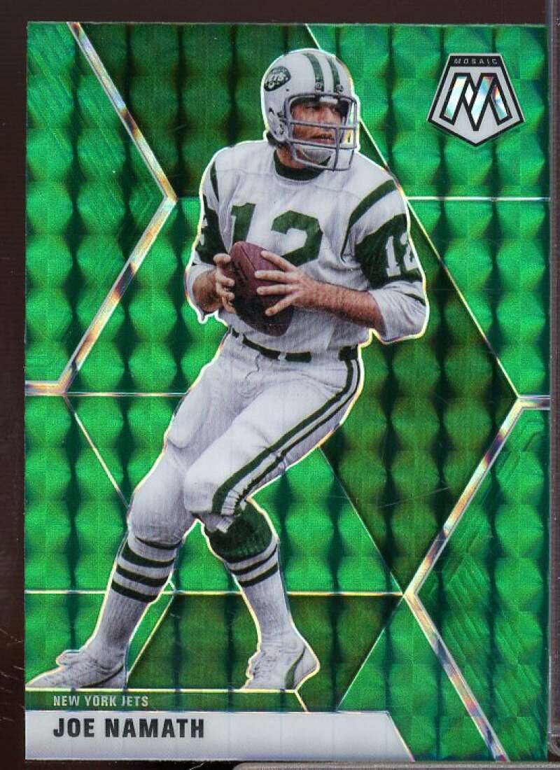 Joe Namath Card 2020 Panini Mosaic Mosaic Reactive Green #155  Image 1