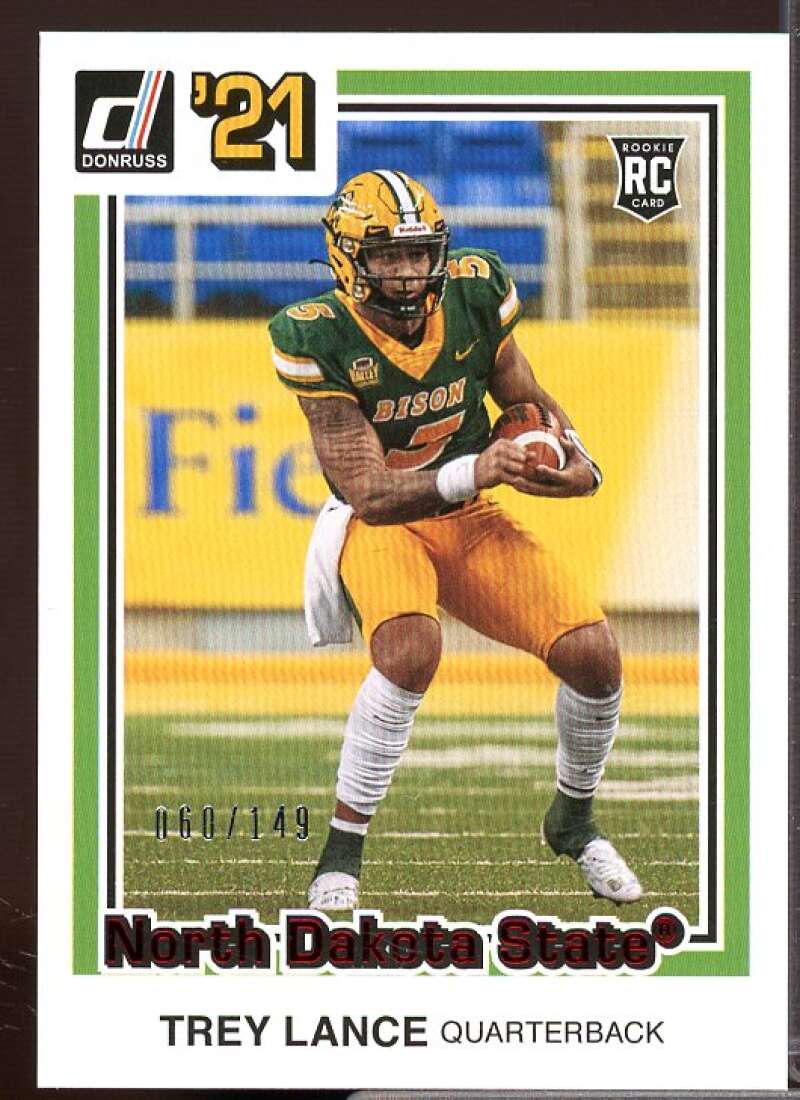 Trey Lance Rookie Card 2021 Panini Chronicles Draft Picks Donruss Retro Red #34  Image 1