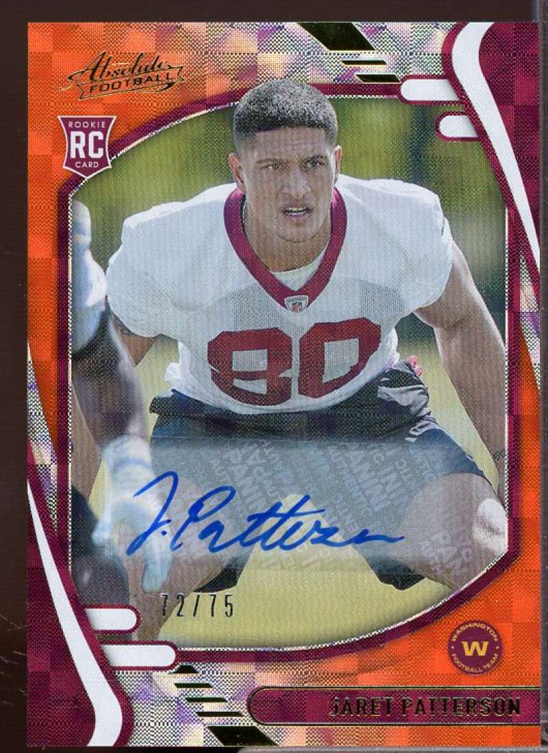 Jaret Patterson Rookie Card 2021 Absolute Signature Rookies Orange Mosiac #197  Image 1