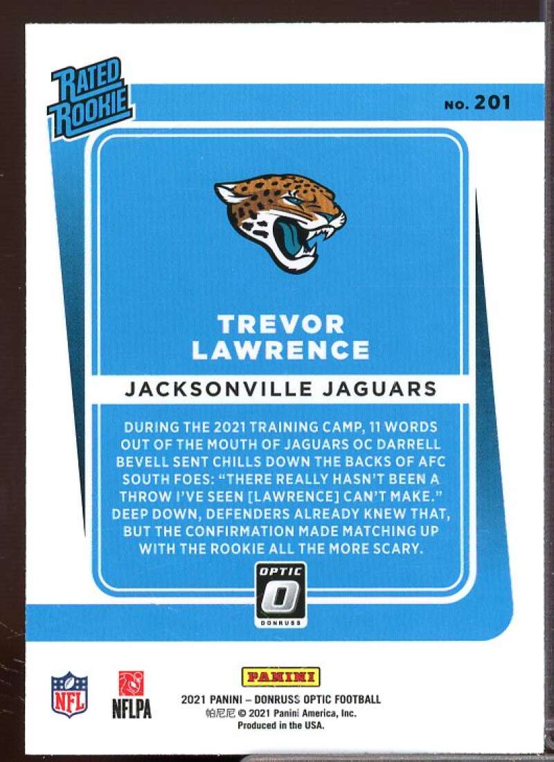 Trevor Lawrence Rookie Card 2021 Donruss Optic #201  Image 2