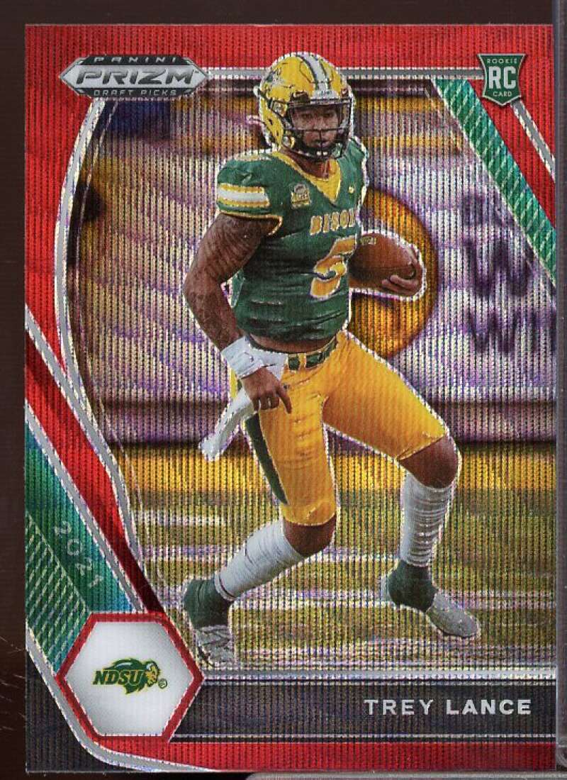 Trey Lance Rookie Card 2021 Panini Prizm Draft Picks Prizms Ruby Wave #120  Image 1