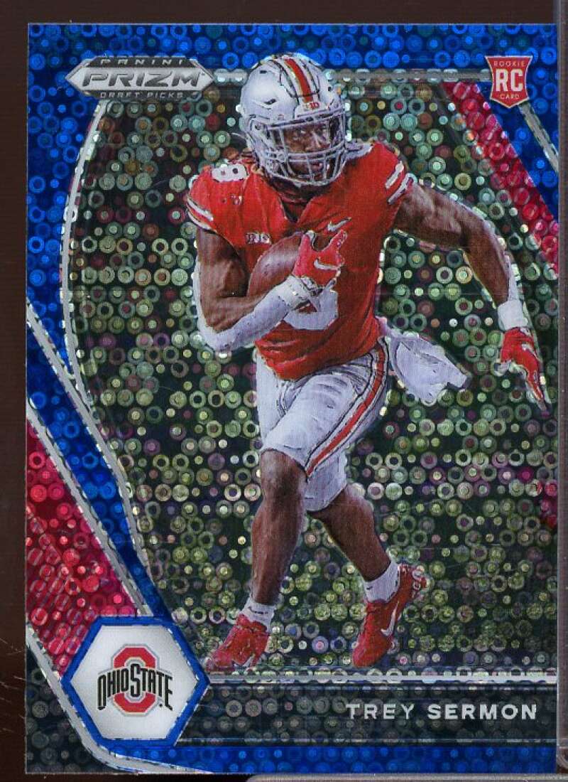 Trey Sermon Rookie Card 2021 Panini Prizm Draft Picks Prizms Blue Circles #159  Image 1