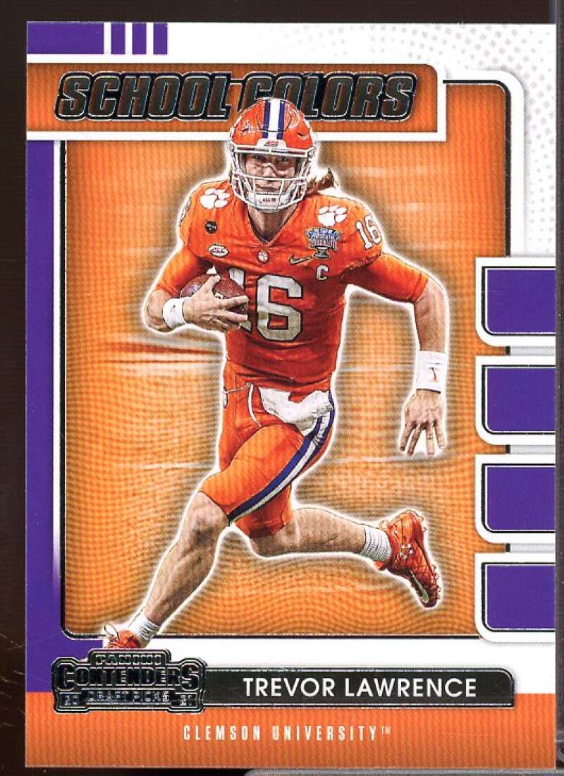 Trevor Lawrence Rookie Card 2021 Panini Contenders Draft Picks School Colors #1  Image 1