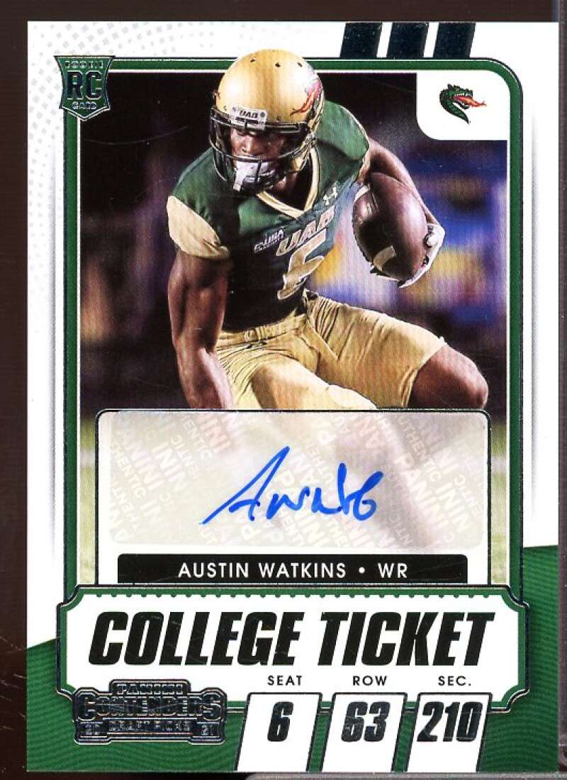 Austin Watkins Jr. AU Rookie Card 2021 Panini Contenders Draft Picks #170  Image 1