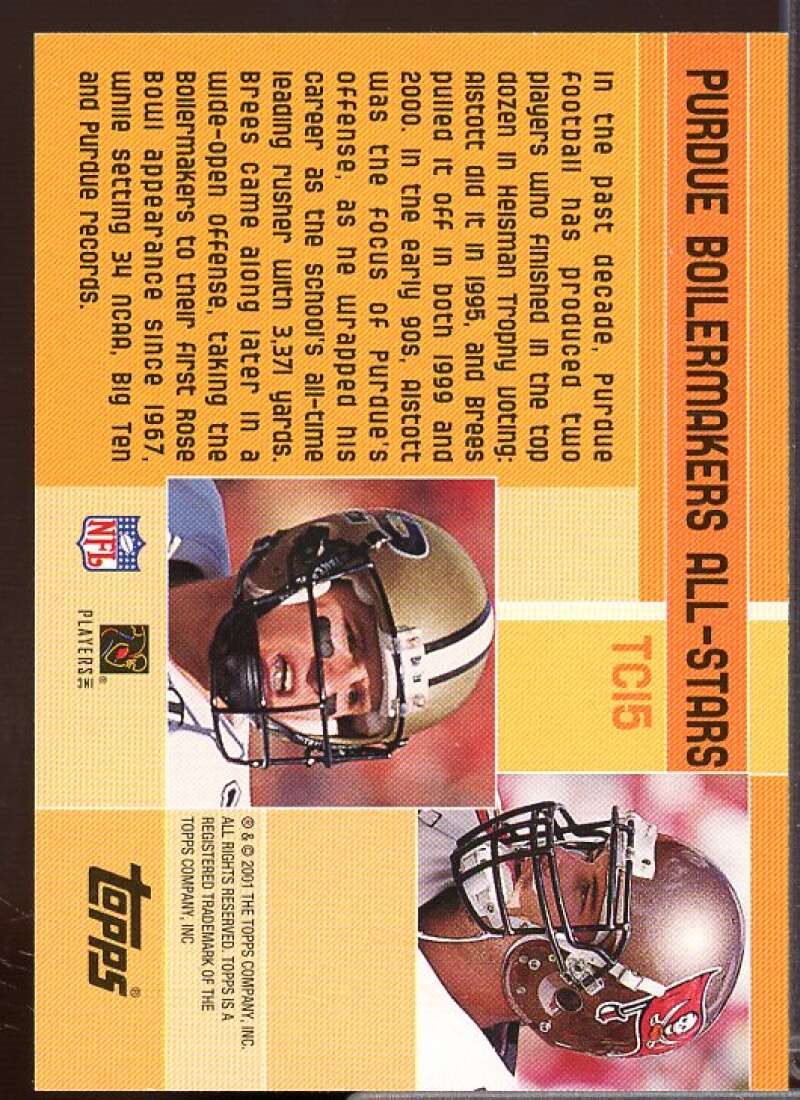 Mike Alstott/Drew Brees Rookie Card 2001 Topps Combos #TC15  Image 2