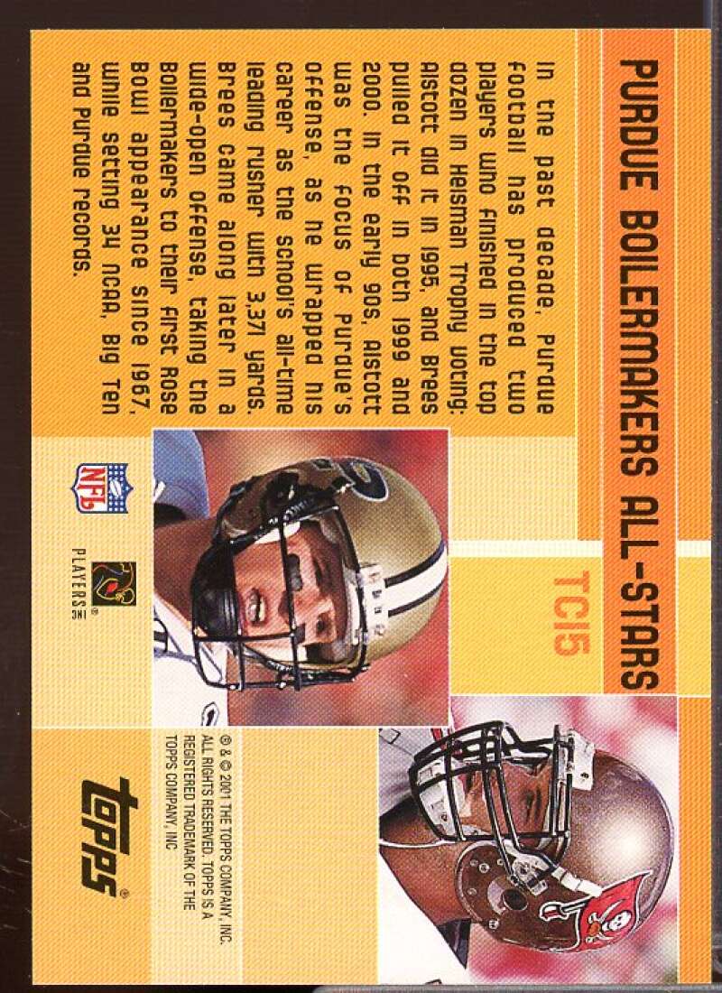 Mike Alstott/Drew Brees Rookie Card 2001 Topps Combos #TC15  Image 2