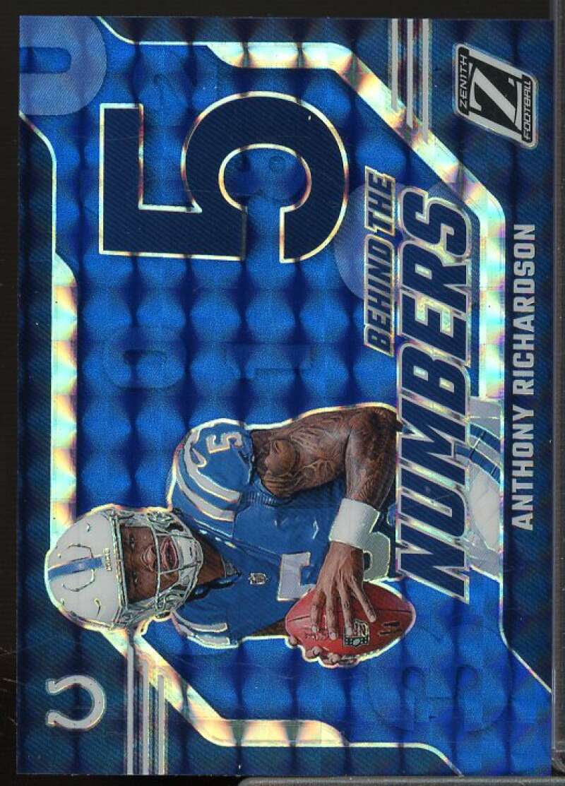 Anthony Richardson Rookie Card 2023 Zenith Behind the Numbers Blue #2  Image 1