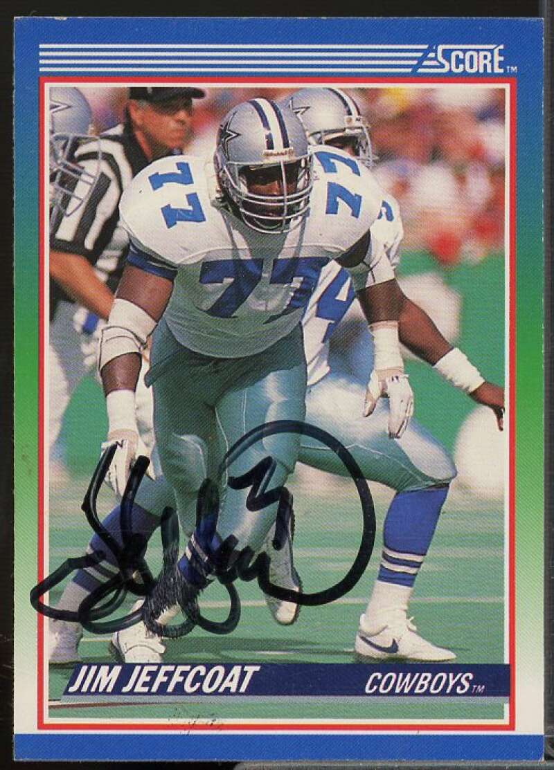 Jim Jeffcoat In Person Autograph Card 1990 Score #33  Image 1