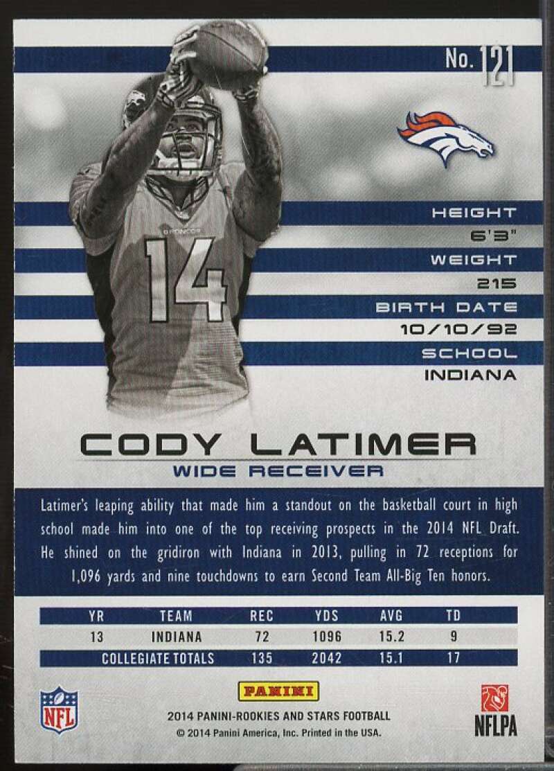 Cody Latimer RC In Person Autograph Card 2014 Rookies Stars #121A  Image 2