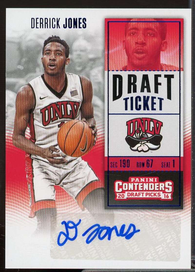 Derrick Jones AU 2016-17 Panini Contenders Draft Picks Draft Blue Foil #182  Image 1