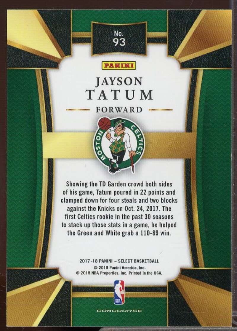 Jayson Tatum Rookie Card 2017-18 Select #93  Image 2