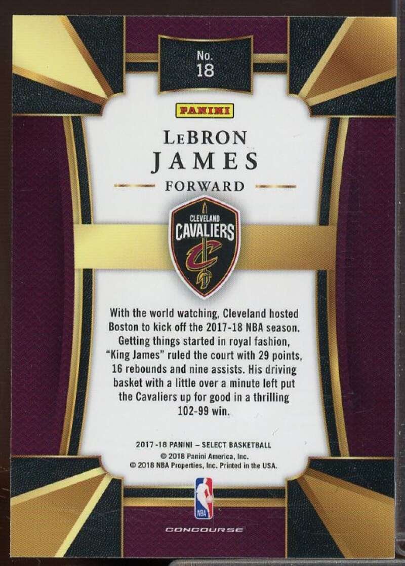 LeBron James Card 2017-18 Select #18  Image 2