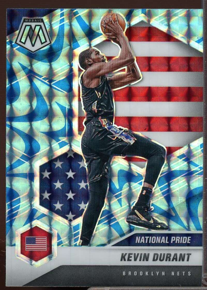 Kevin Durant Card 2020-21 Panini Mosaic Mosaic Reactive Blue #248  Image 1