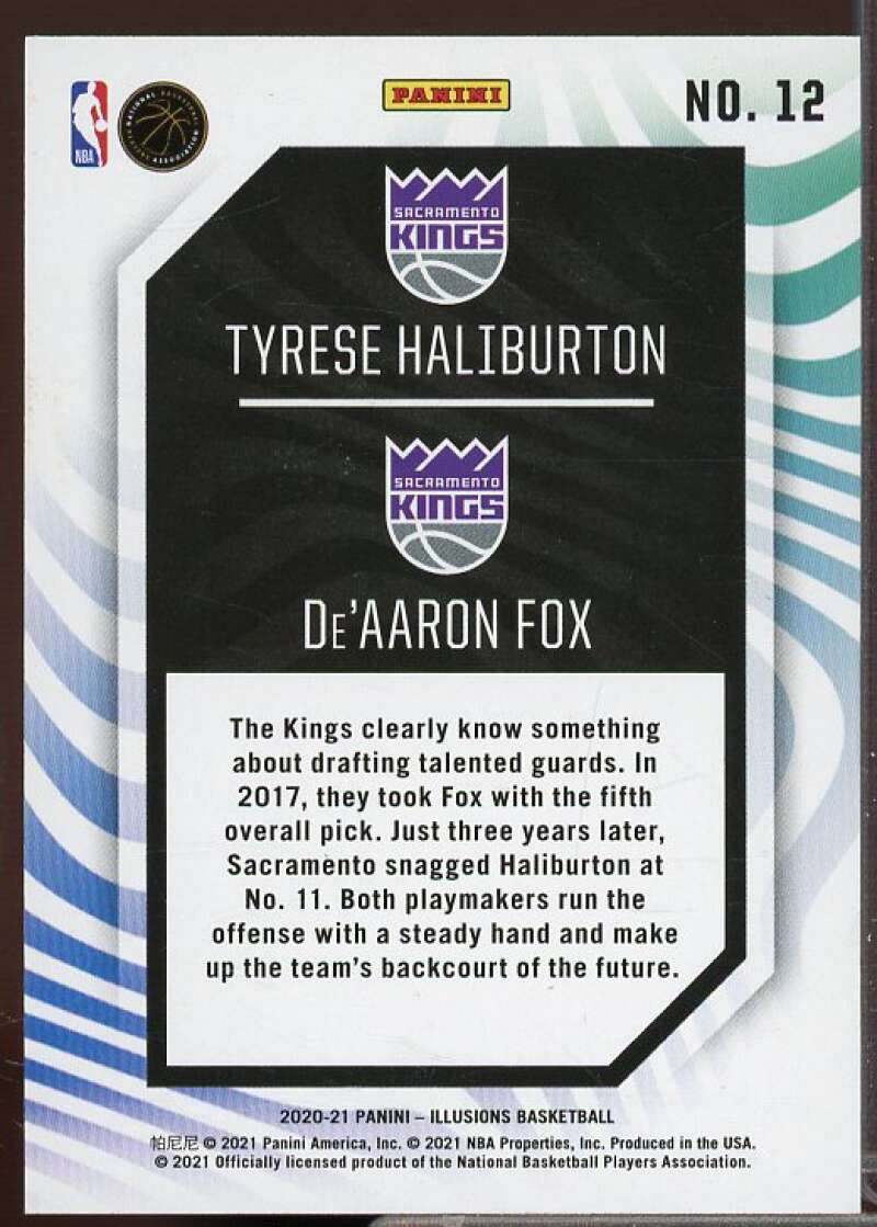 Tyrese Haliburton/De'Aaron Fox 2020-21 Panini Illusions Rookie Reflections #12  Image 2