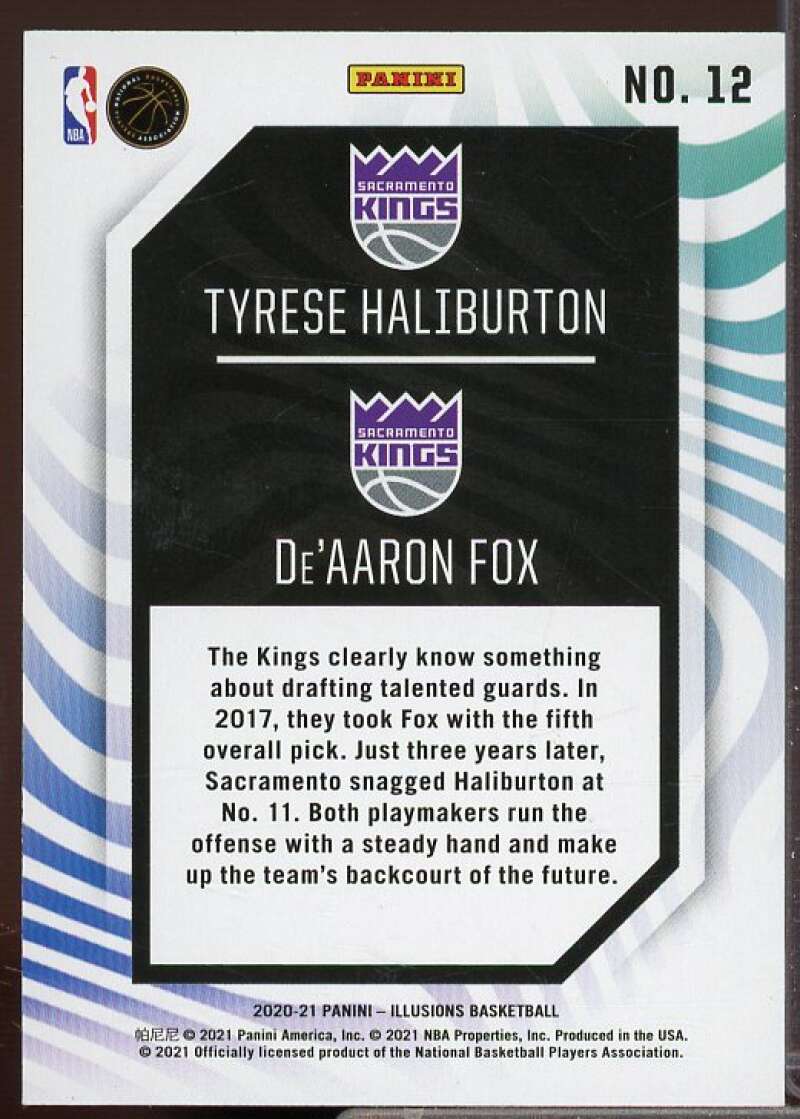 Tyrese Haliburton/De'Aaron Fox 2020-21 Panini Illusions Rookie Reflections #12  Image 2