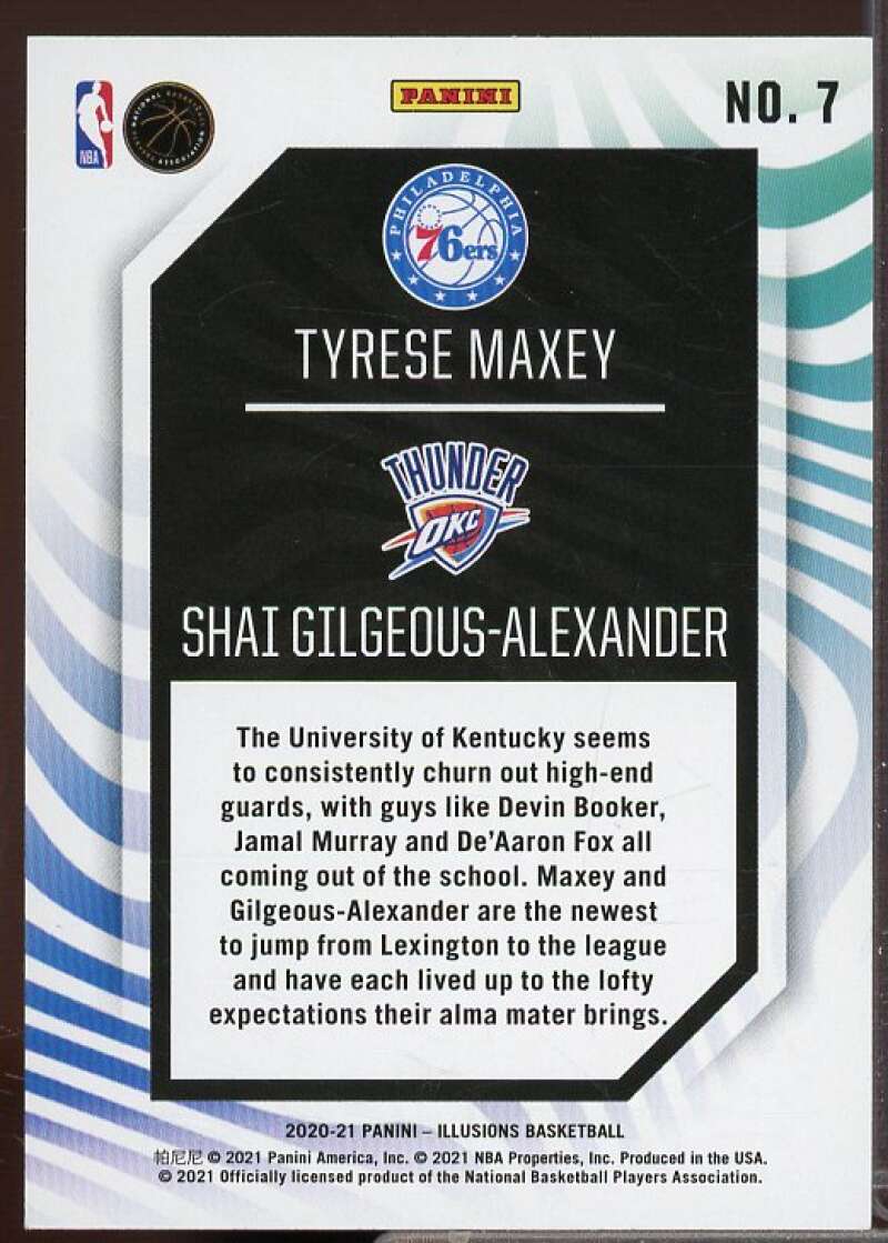 Shai Gilgeous-Alexander/Tyrese Maxey 2020-21 Illusions Rookie Reflections #7  Image 2