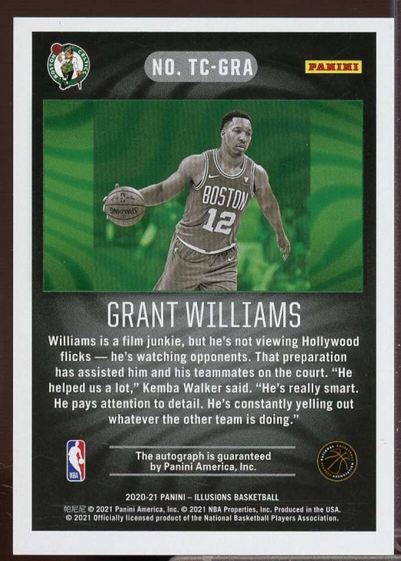 Grant Williams Card 2020-21 Panini Illusions Trophy Collection Signatures #7  Image 2