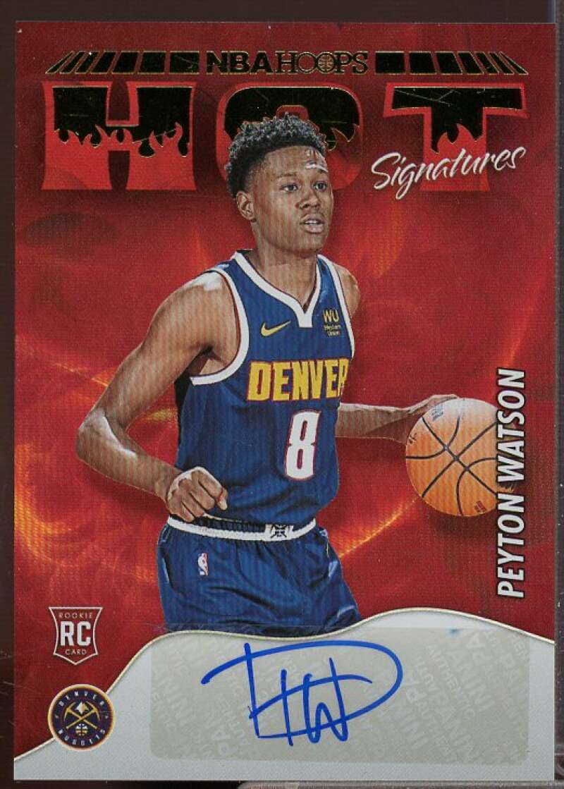 Peyton Watson Rookie Card 2022-23 Hoops Hot Signatures Rookies #30  Image 1