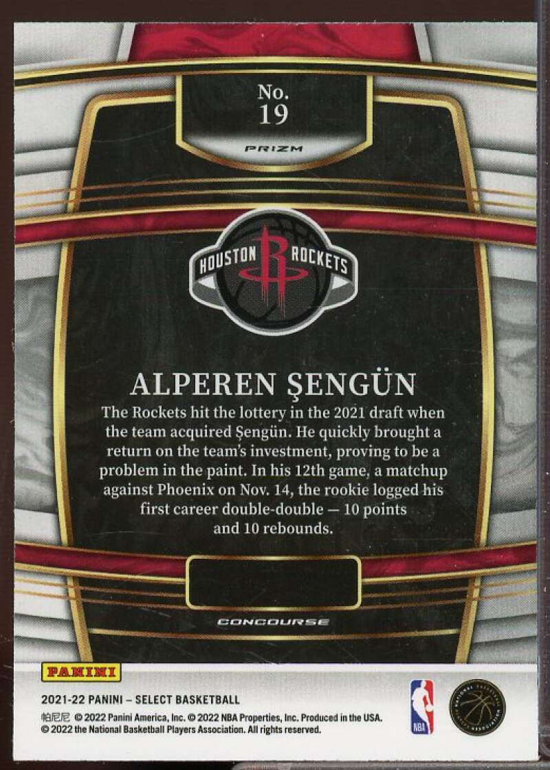 Alperen Sengun Rookie Card 2021-22 Select Prizms Silver #19  Image 2