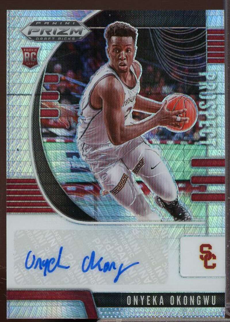 Onyeka Okongwu 2020-21 Panini Prizm Draft Picks Prospect Autographs Hyper #5  Image 1