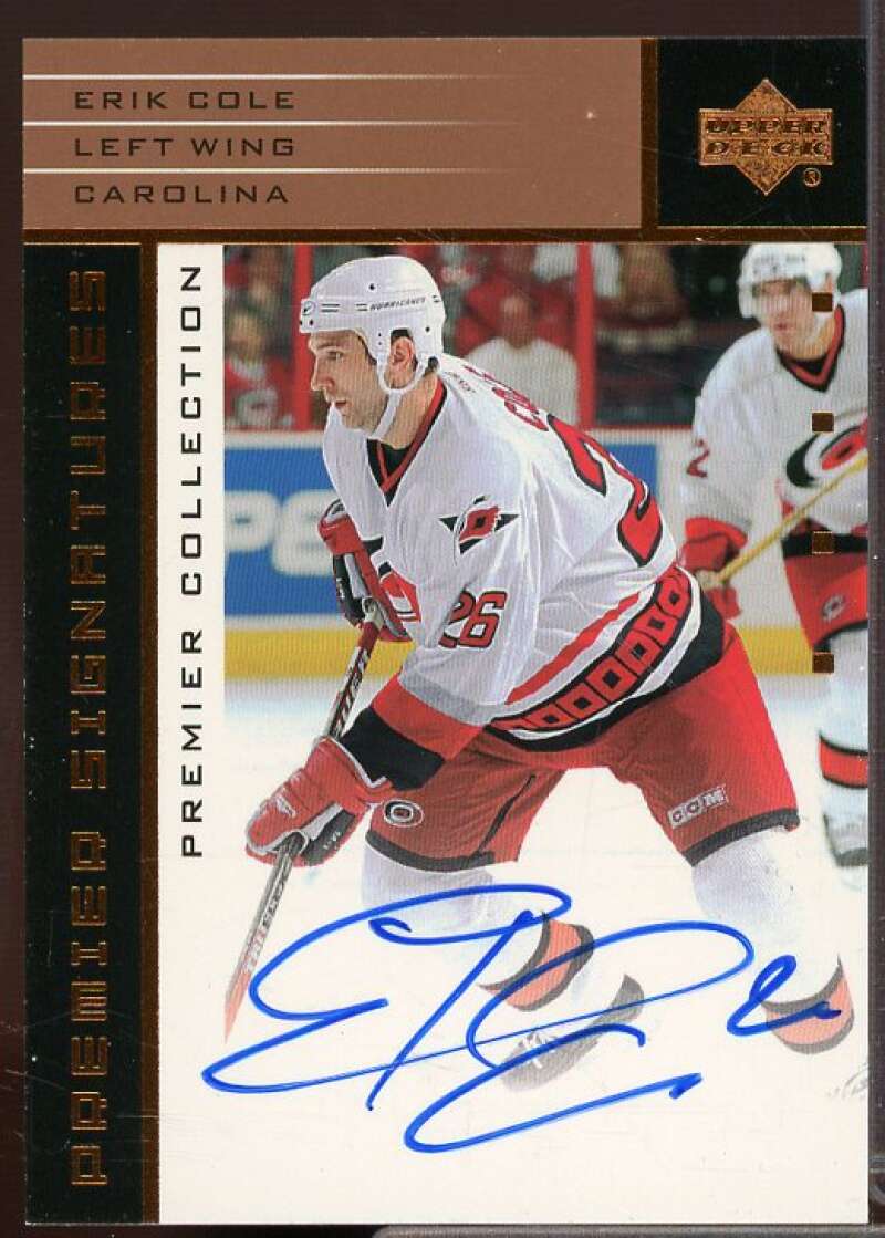 Erik Cole Card 2002-03 UD Premier Collection Signatures Bronze #SEC  Image 1