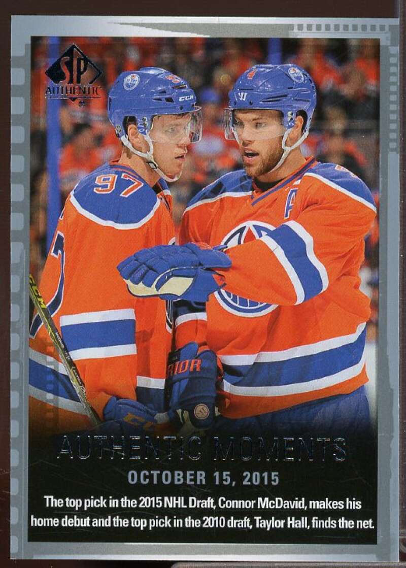 Connor McDavid/Taylor Hall Rookie Card 2015-16 SP Authentic #160  Image 1